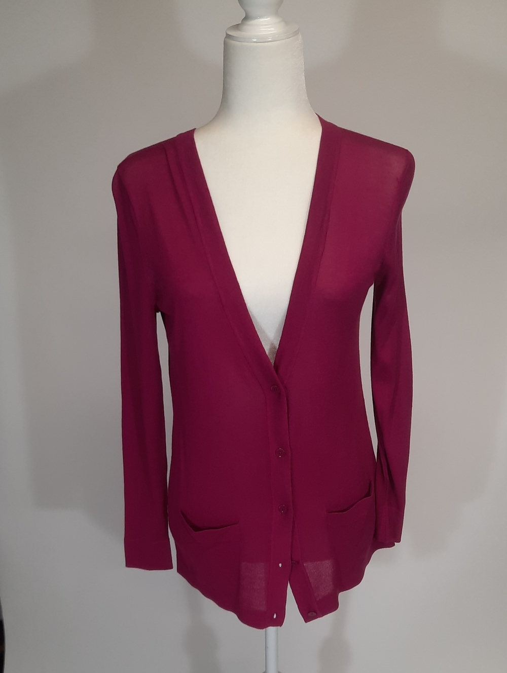 Gap Red-Violet Lightweight V-Neck Cardigan, Size X-Small